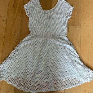 Aeropostale white skater lined dress size small eyelet